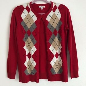 Croft & Barrow XS Red Cardigan E1